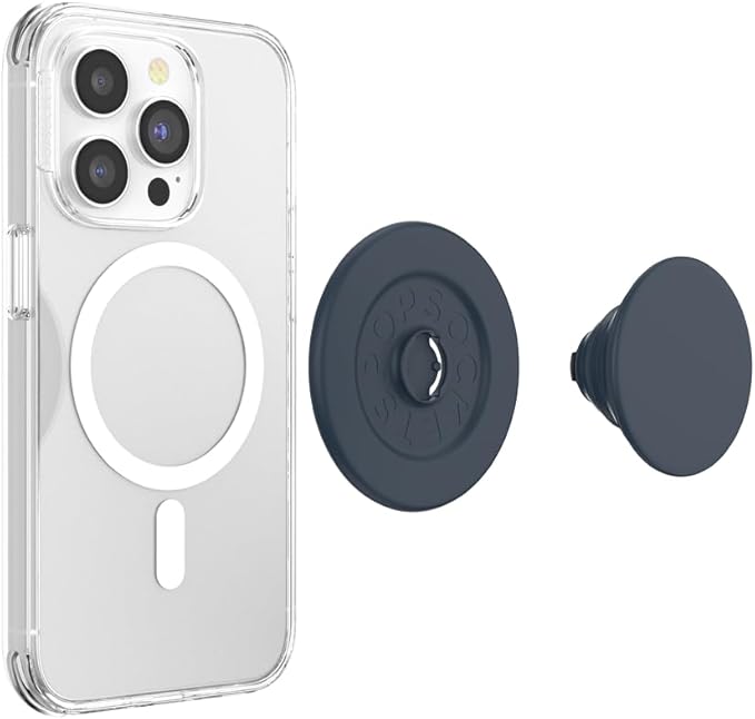 PopSockets Phone Grip for MagSafe, Magnetic Holder, Phone Stand - Soft Touch Navy