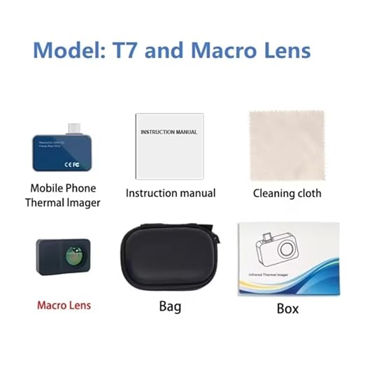 TOOLTOP T7 - Thermal Imaging Camera for Android Smartphones USB-C Portable Mini Thermal Imaging Camera 256 * 192 25Hz Type-C Thermal Imager Used with Mobile APP (T7 - with Micro Lens)