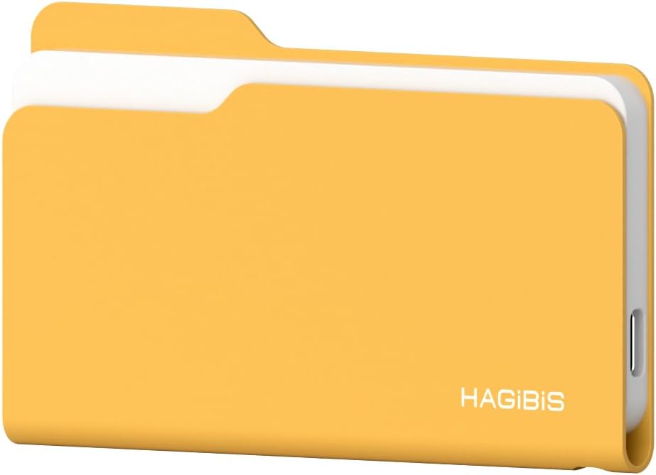 Hagibis SSD Enclosure, Folder Style USB 3.2 Gen2 10Gbps to NVMe PCI-E M.2 SSD Case, M.2 External Hard Drive Enclosure for MacBook Laptop iPad Android iPhone 17 Pro Max (Yellow 2230-2280)