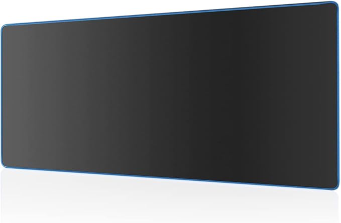 Large Gaming Mouse Pad(35.4x15.7x0.16in), Black Thick Computer Extended Mousepad for Laptop, Smooth Keyboard Mat with Non Slip Rubber Base, Stable Desk Pad Blotter with Durable Stitched Edges