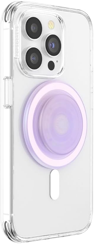 PopSockets Phone Grip for MagSafe, Magnetic Holder, Phone Stand, Cute Pink - Opalescent Clear