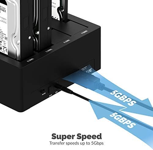 SABRENT 4-Bay USB 3.0 Docking Station for 2.5” & 3.5” SATA HDD & SSD, Trayless Design, USB 3.0 5Gbps, Offline Clone Function (DS-U3B4)