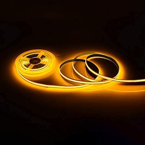 16.4FT/5M COB Flexible LED Strip Light DC12V/24V 528leds/m Bendable Tape (12V, Yellow)