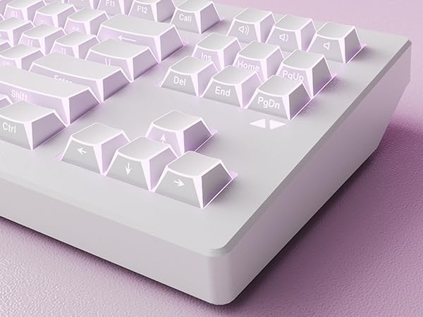 ZORNHER CG870 Wireless Mechanical Keyboard,80% White Gaming Keyboard, Creamy Keyboard,Shine Though Double Shot Keycaps,Creamy Sounding Linear Switches,Hot-Swappable