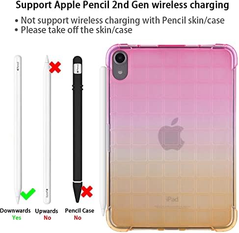 for iPad (A16) 11th Generation 11" 2025 & iPad 10th Generation Case 10.9 inch 2022, Lightweight Thin Translucent Soft TPU Back Shockproof Matte Clear Silicone Gradient Shell, Pink & Yellow