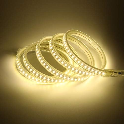 3.28ft LED Strip Lights Outdoor Waterproof AC 110V White LED Strip 120LEDs/m 4000K SMD 5730 LED Rope Lights for Bedroom Cabinets Kitchen Outdoor Indoor Decor Lighting
