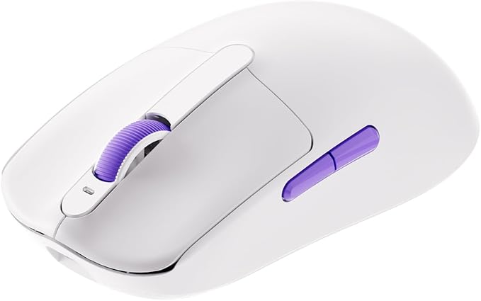 Akko Dash Ultra Wireless Gaming Mouse, 8K Polling Rate with PAW3950 Sensor, 30000 DPI, 41g Ultra Lightweight, Omron Optical Switches, BT/2.4G/Wired Symmetrical Computer Mouse, White