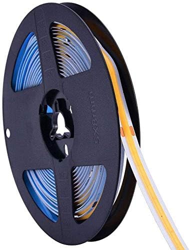 16.4FT/5M COB Flexible LED Strip Light DC12V/24V 528leds/m Bendable Tape (24V, Warm White)