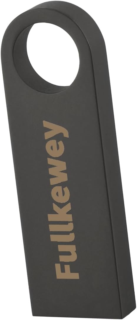 16G/32G/64G/128G Flash Drive, Fullkewey Sleek Metal USB 2.0, Metal Waterproof Compact Pen Drive,Thumb Drive, High Speed Memory Stick for PC Laptop Computer (Gunmetal Gray, 32, GB)