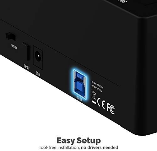 SABRENT 4-Bay USB 3.0 Docking Station for 2.5” & 3.5” SATA HDD & SSD, Trayless Design, USB 3.0 5Gbps, Offline Clone Function (DS-U3B4)