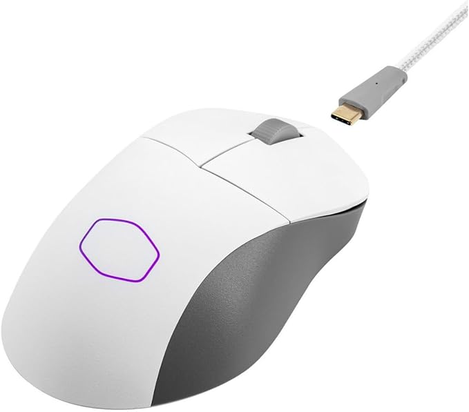 Cooler Master MM731 Wireless Gaming Mouse White, Adjustable 19,000 DPI, Palm|Claw Grip, 2.4GHz|Bluetooth, PixArt Optical Sensor, Ultraweave Cable, PTFE Feet, RGB Lighting (MM-731-WWOH1)