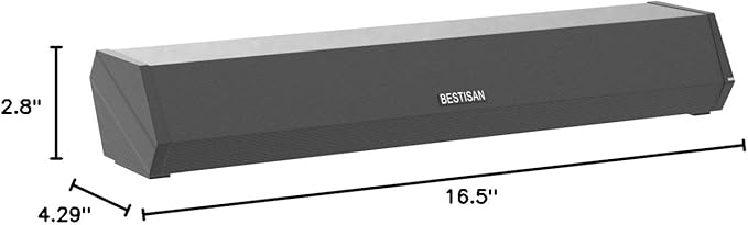 Bestisan Sound Bars for TV, 16'/50W Small Soundbar for TV, Sound Bar with Depths Sound Enhanced/DSP/Bass+/3EQ, Surround Sound Speakers for TV Works with HDMI ARC/CEC,Optical/BT/PC …