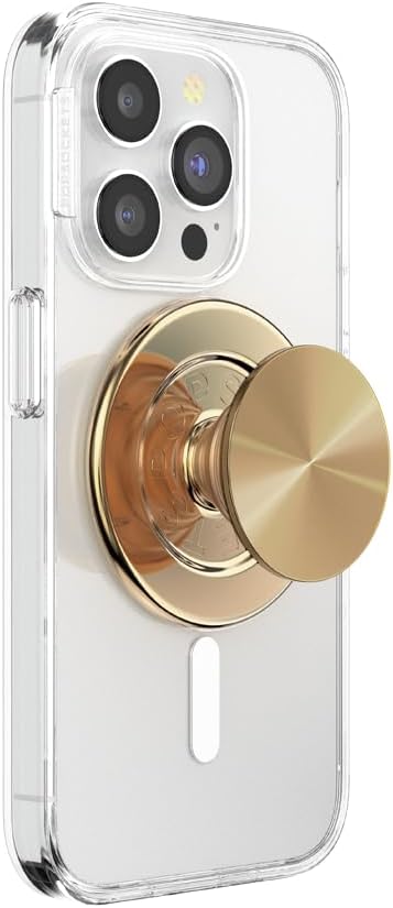 PopSockets Phone Grip for MagSafe, Magnetic Holder, Phone Stand, Enamel - Alum Radial Gold