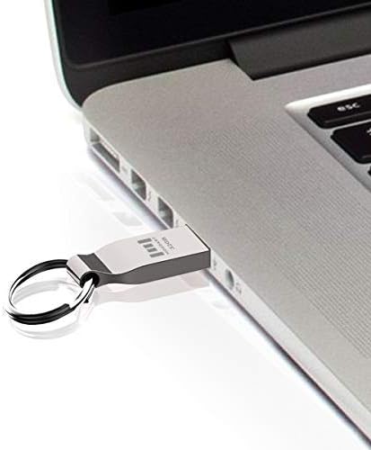 MOSDART Waterproof 32GB USB2.0 Flash Drive, FAT32 Metal Memory Stick with Keychain, for System Back, Data Storage, Silver(Pack of 10)