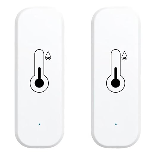 Temperature and Humidity Sensor,BVAZTVP No Hub Required,Compatible with Alexa and Google Home,for Home, Baby Rooms,Greenhouses Accessories, Garages, Office 2Pack White(No Include Battery)