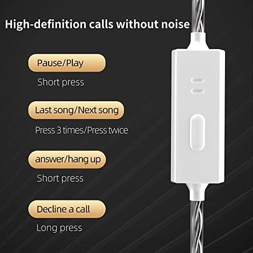 CCA CRA in Ear Monitor, Ultra-Thin Diaphragm Dynamic Driver IEM Earphones, Clear Sound & Deep Bass in Ear Headphones, Wired Gaming Earbuds with 2 Pin Detachable Cable for Singer Musicians Drummers