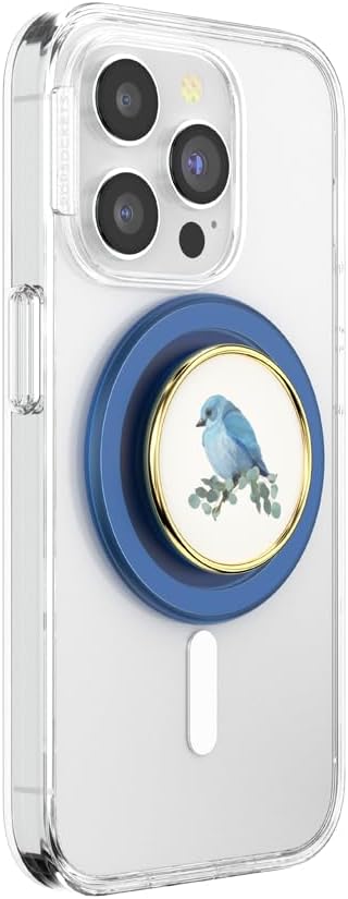 PopSockets Phone Grip for MagSafe, Magnetic Holder, Phone Stand, Blue - Blue Bird