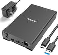 MAIWO External Hard Drive Enclosure for 2.5 3.5 inch SATA SSD HDD, USB C 3.1 GEN2 10Gbps Hard Drive Reader HDD Case with UASP, 24TB Capacity, Aluminum, 3X USB Ports Extension