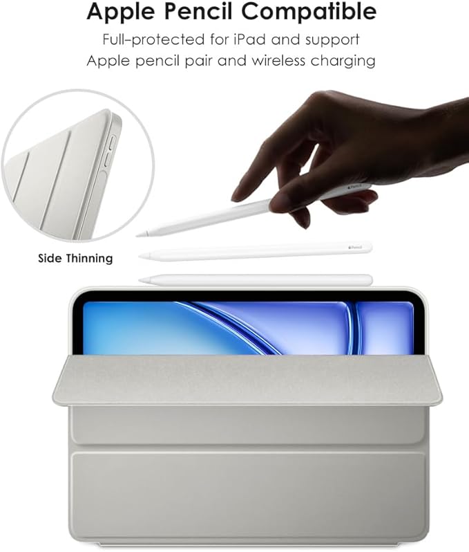 DTTO for iPad Pro 11 Inch 4th/3rd/2nd/1st Generation 2022/2021/2020/2018 Case, Also Fit iPad Air 11-Inch/5th/4th Gen, Slim Lightweight Trifold Stand Soft Back Cover，Auto Sleep/Wake,Silver