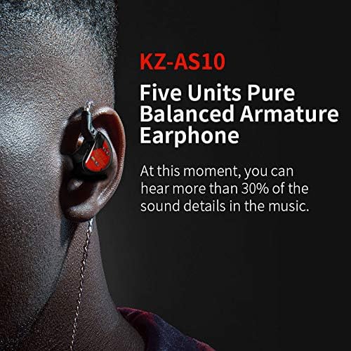KZ AS10 in Ear Monitor Earbuds Headphone, Pure 5 Balanced Armature 5BA KZ Earbuds Earphone, Musician in Ear Monitor Headphone High Fidelity HiFi Headset (No Microphone, Green)