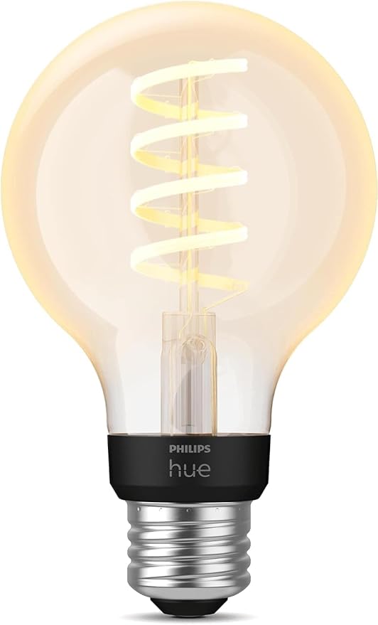 Philips Hue Smart 60W G25 Filament LED Bulb - White Ambiance Warm-to-Cool White Light - 1 Pack - 550LM - E26 - Indoor - Control with Hue App - Works with Alexa, Google Assistant and Apple Homekit