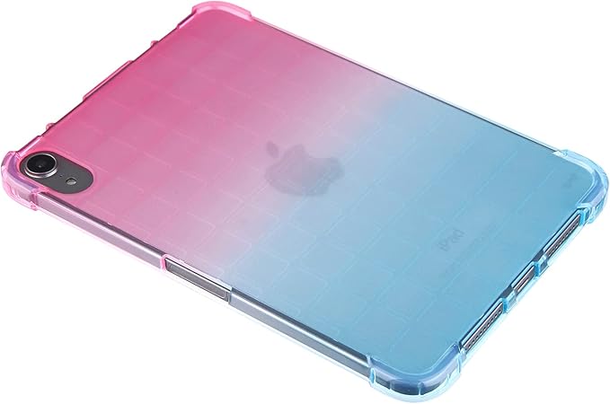 for iPad (A16) 11th Generation 11" 2025 & iPad 10th Generation Case 10.9 inch 2022, Lightweight Thin Translucent Soft TPU Back Shockproof Matte Clear Silicone Gradient Shell, Pink & Green