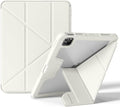 Case for iPad Pro 11 inch (4th/3rd/2nd Generation) 2022/2021/2020 with Clear Back, Multi-Angle Stand, Soft Silicone & Shockproof Tablet Protective Case (Cream)