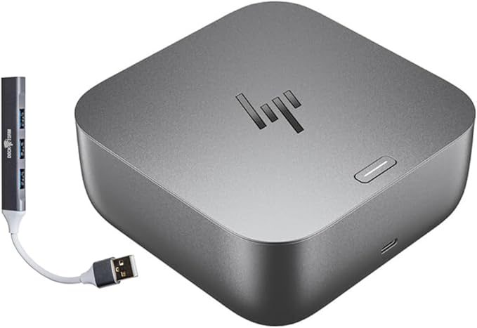 HP 100W G6 Thunderbolt 4 Dock Port Replicator Bundle with DKZ Hub 9X472UT#ABA (Universal Thunderbolt/USB-C Docking Station, Data Transfers to Any Brand Laptop, Single Cable for Charging)