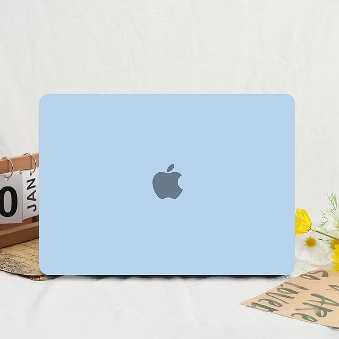 Anban Compatible with MacBook Air 13 inch Case M1 2022 2021 2020 2019 2018 Release A2337 A2179 A1932 Touch ID, Matte Plastic Laptop Hard Shell Case & 2 Keyboard Cover & Screen Protector, Air Blue