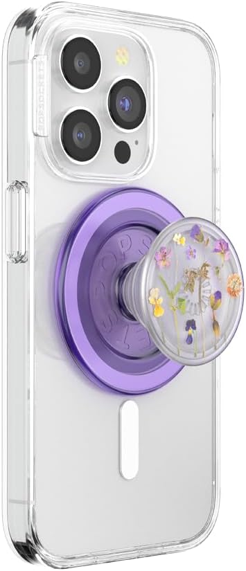 PopSockets Phone Grip for MagSafe, Magnetic Holder, Phone Stand - Purple Fields