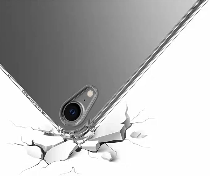 Clear Back Case for iPad 10.2 inch (2021/2020/2019), iPad 9th/8th/7th Generation Cover, Durable Transparent Soft Shockproof TPU Slim Lightweight [Corners Protection] Anti-Slip Case, Clear