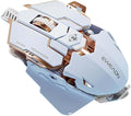 Professional Gaming Mouse, 12800 dpi, Optical Chip A824F, 9 Programmable Keys, Aluminum Alloy Chassis, Magnetic Braided Cable, White