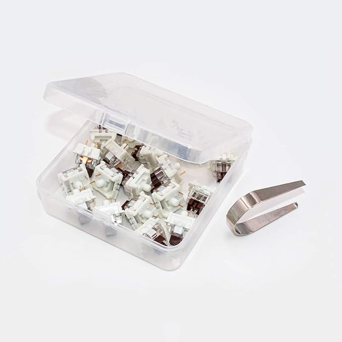 outemu Brown Switches 20 Pack, 3-Pin Tactile 50gf Dustproof RGB Key Switches - Cherry MX Equivalent DIY Replaceable for Mechanical Gaming Keyboard