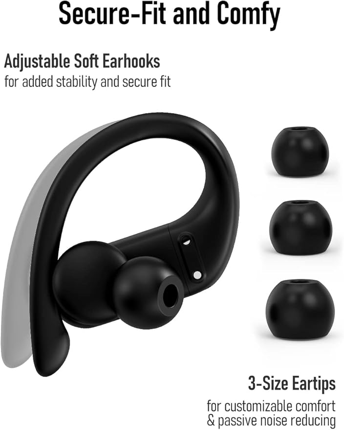Audiovance Speed 301 Wireless Earbuds Bluetooth Headphones for Workout Running Sports, Secure & Comfort Fit Ear Buds for iPhone and Android (SP301)