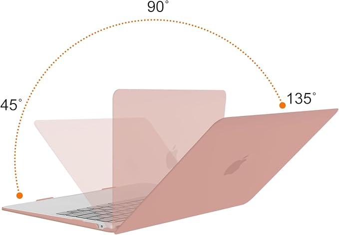 MOSISO Compatible with MacBook Air 13 inch Case M1 2021 2020 2019 2018 Release A2337 A2179 A1932 Touch ID, Plastic Hard Shell Cover&Keyboard Cover for MacBook Air 13.3 inch Case M1, Salmon Pink