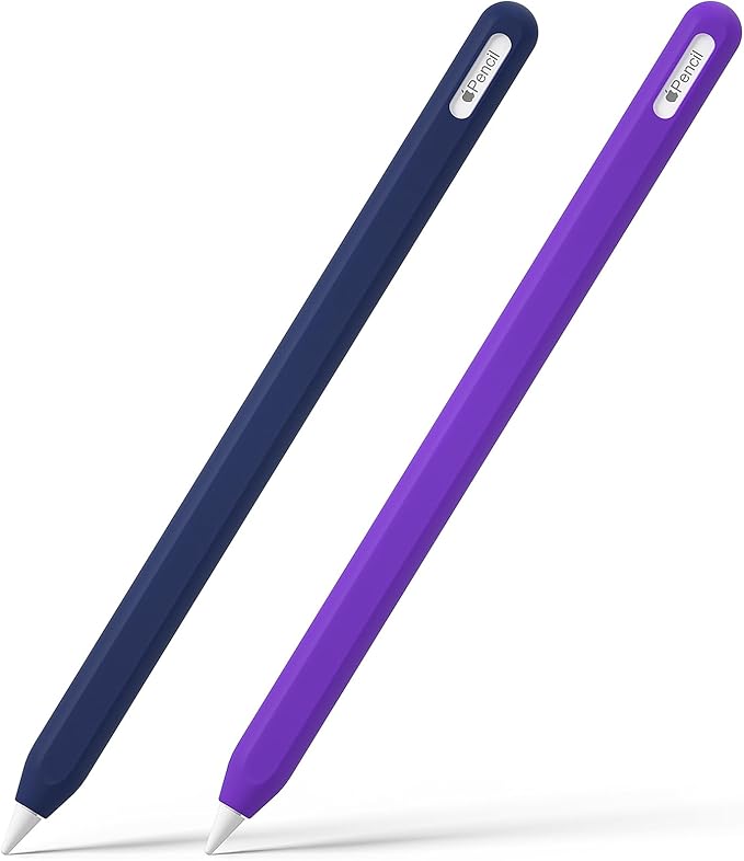 Hi Color Silicone Pencil Cover for Apple Pencil 2nd/Apple Pencil Pro Cover Case Sleeve Ipad Pencil Protective Cover (Dark Blue+Purple)