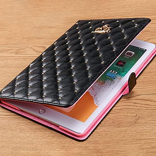 Changjia for iPad Pro 12.9 Inch Case 6th/5th/4th/3rd Generation (2022/2021/2020/2018),Crown Diamond Bling Cute PU Leather Smart Auto Sleep/Wake Stand Shockproof Protective Case for iPad 12.9Inch,White