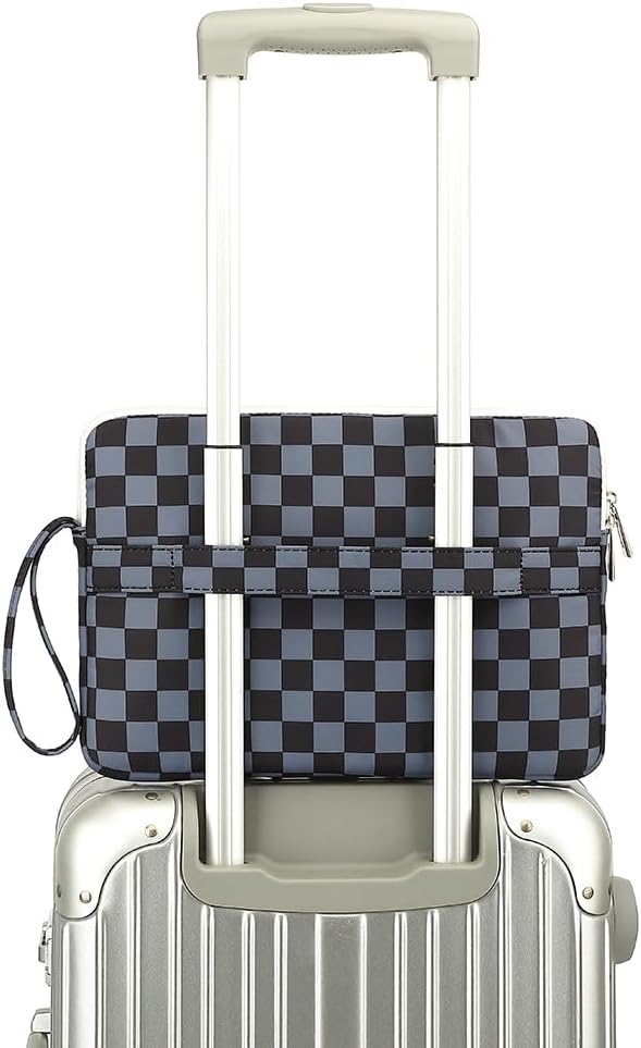 15.6-inch Notebook case, Waterproof and Shockproof Protective Computer case, can be Used to Cover Shopping cart Cases. The Notebook is Compatible with Lenovo, ASUS and HP (Black Checker)