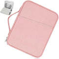 Crienten 12.9 Inch Tablet Sleeve Bag for Women Fits iPad Pro 12.9 M2 2022/2021/2020/2018/Pro 12.9 2017, Surface Laptop Go 12.4", Galaxy Tab S8+ 12.4", Waterproof Bag Carrying Case with Pocket (Pink)
