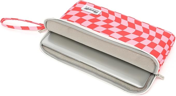 Canvaslife Laptop Sleeve Case Cover with Pocket for MacBook Pro 14 inch and 14 inch-14.4 inch HP, Lenovo, Dell, ASUS, Acer Notebook Computer (New Pink Checker)