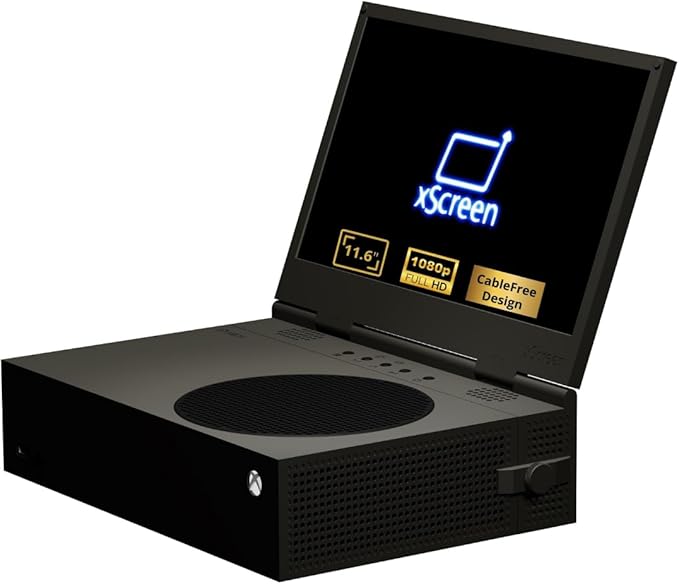 UPspec Gaming xScreen for Xbox Series S* - 11.6 1080P FHD 60Hz IPS Portable Screen Attachment - Unique CABLEFREE Design (Carbon Black)