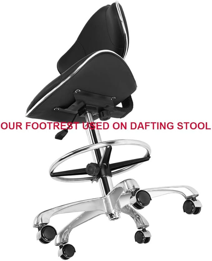 Kaleurrier Metal Chrome Foot Rest Foot Ring for Studio Drafting Chair Office Stool Salon Stool,16 inches Diameter