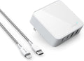 Nekmit USB C Charger, 52W 4-Port Thin Flat Fast Wall Charger with 6.6FT USB-C to Lightning Cable, Two 20W Power Delivery and 2 USB Port for iPhone 13/13 Pro/13 Pro Max, iPad Pro, AirPods Pro