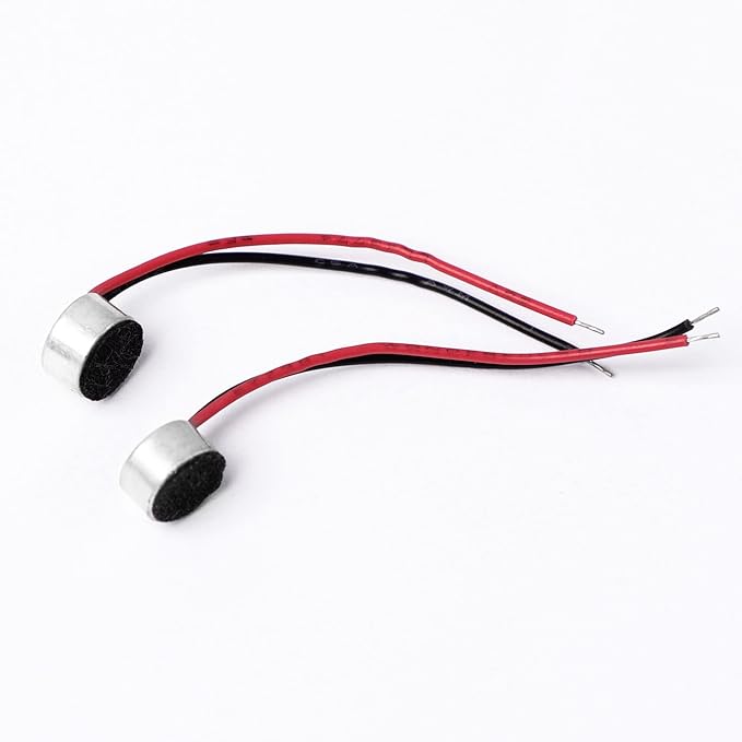 uxcell 10Pcs 6mm x 3.5mm 2-Wire Electret Condenser Microphone with 3.5mm Jack, High Sensitivity Stereo Mic for Recording Devices, Electronics, DIY Projects