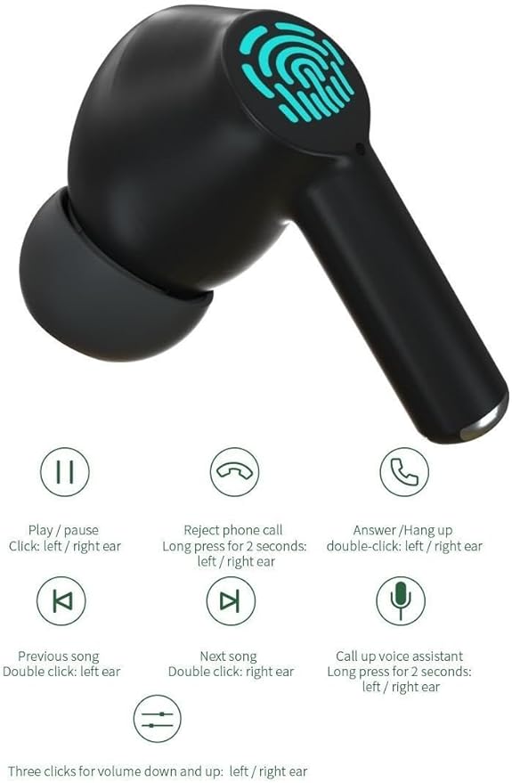 TWS Wireless Earphones ANC Earbuds Headphones Compatible with Motorola Edge Plus (2023,2022,2020), True Stereo Headset Hands-Free Mic Active Noise Canceling Charging Case