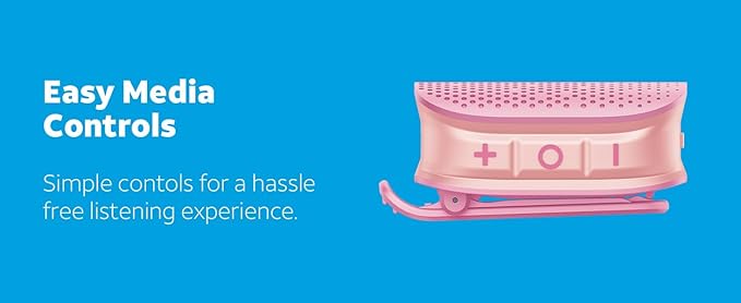 AT&T Essentials Clip Bluetooth Speaker | Mini Portable Bluetooth 5.3 Speaker with USB-C, Waterproof IPX5, 12-Hour Battery, Compact Clip-On Audio for Travel, Dorm, Outdoors - Pink