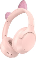 Active Noise Cancelling Headphones, 65H Bluetooth Headphones Custom EQ via App Headphones Wireless with Mic, Bluetooth 6.0 Detachable Cat Ears Foldable Headsets for Commuting Travel Work Home (Pink)