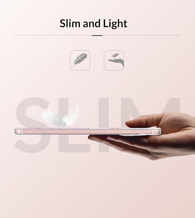 MoKo Case Fit New iPad mini 7 (A17 Pro) 2024, iPad mini 6th Generation Case 2021 (8.3-inch), iPad mini 6 Case, Soft TPU Translucent Frosted Back Cover Case for iPad mini 7th, Light Pink Gold Marble