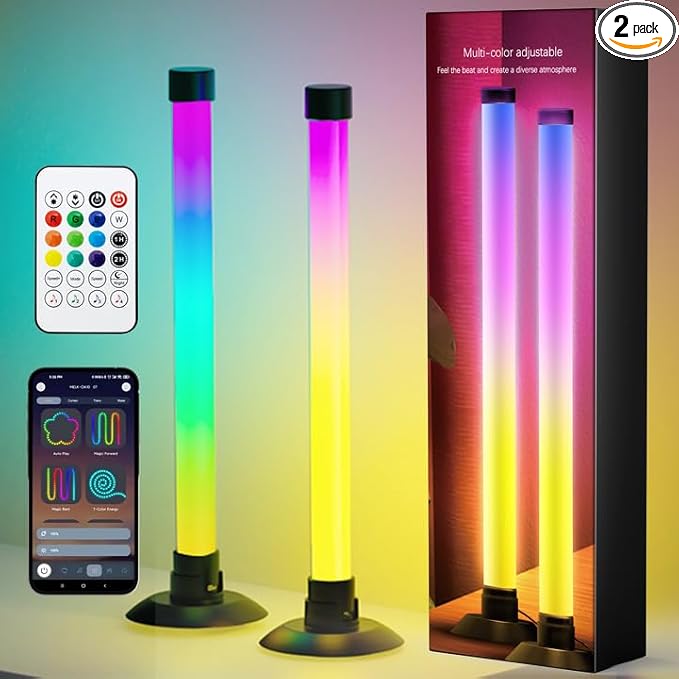NBBUFF Led Light Bar with Music SynC Color Changing, Led Bar with App & Remote Control, RGB+IC & W Smart RGB Light Bar, USB Powered Led Lights, Dynamic PC Room Monitor Backlight Gaming Accessories