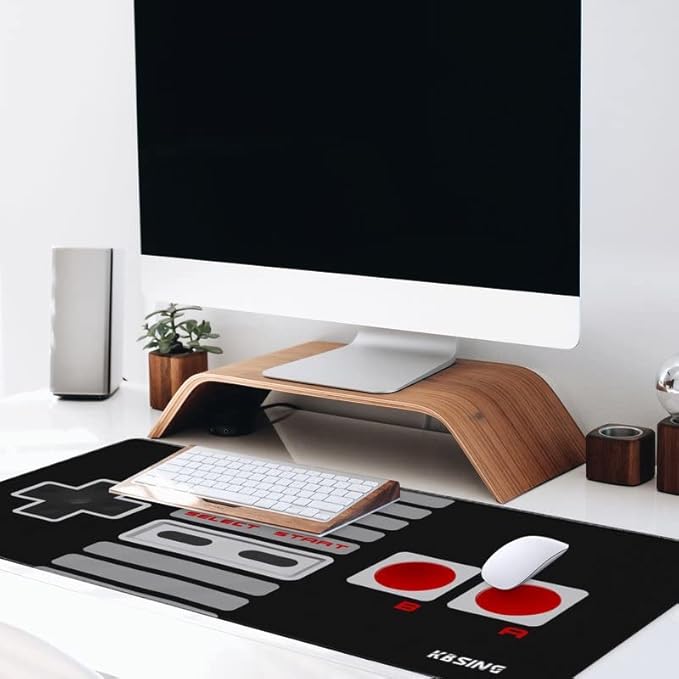 Gaming Mouse Pad - Extended Keyboard Mouse Pad Mat, Large PC Laptop Game Mouse Mat Huge Desk Pad with Stitched Edges, Anti-Slip Rubber Base Mousepad, 35.5"x15.4"x0.1" (MPX-02)